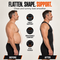 Before and after: flatter chest and tummy with Torsique™